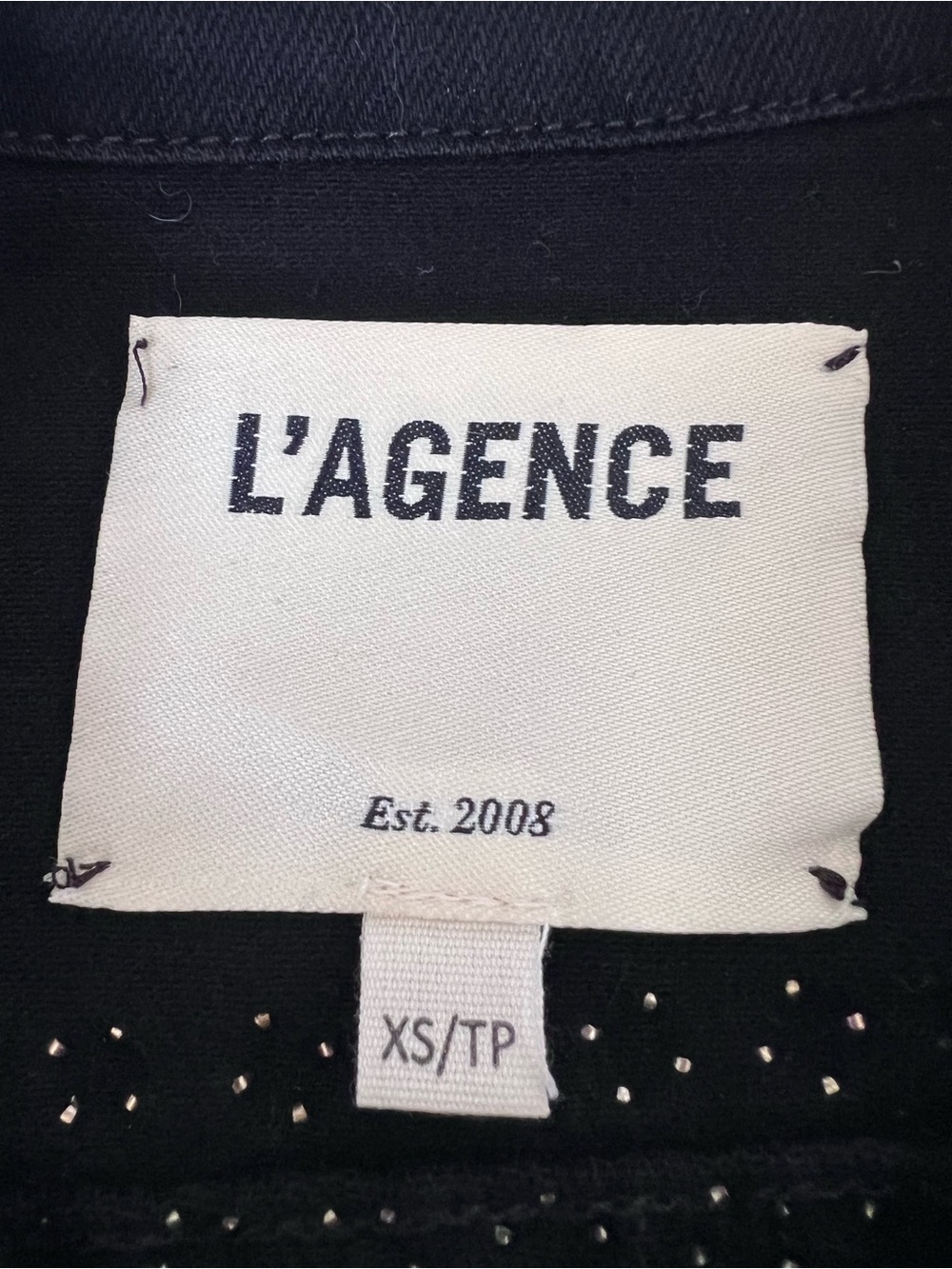 L'Agence Celine Studded Black Cropped Button Front Western Jacket Made USA Sz XS - Picture 2 of 14